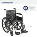 Silver Sport 2 Wheelchair, Non Removable Fixed Arms, Swing-Away Footrests, 18" Seat Dimensions