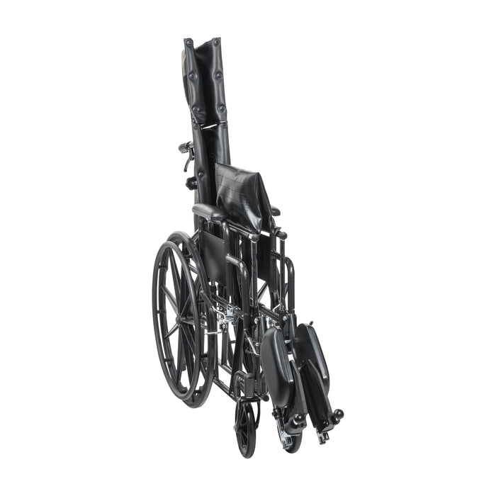 Silver Sport Full-Reclining Wheelchair, Desk Arms, 16" Seat Folded or Storage