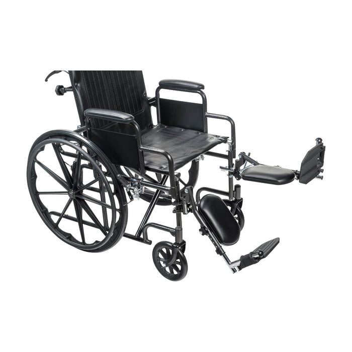 Silver Sport Full-Reclining Wheelchair, Desk Arms, 16" Seat One Legrest Up