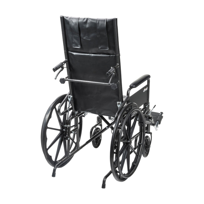 Silver Sport Full-Reclining Wheelchair, Full Arms, 16" Seat Rear View