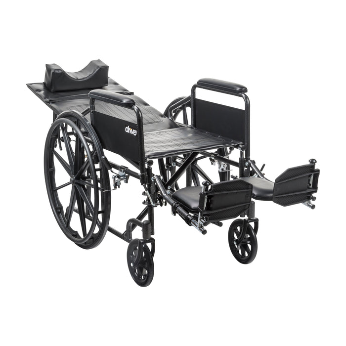 Silver Sport Full-Reclining Wheelchair, Full Arms, 16" Seat, Recline Mechanism Detail