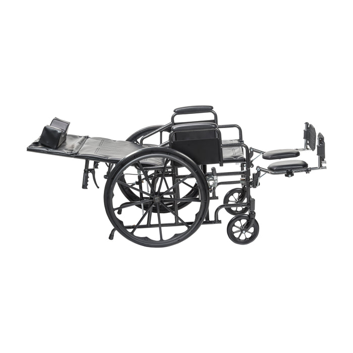 Silver Sport Full-Reclining Wheelchair, Desk Arms, 16" Seat Reclined Side View