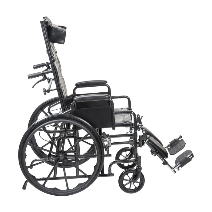 Silver Sport Full-Reclining Wheelchair, Desk Arms, 16" Seat Side View