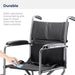 Steel Transport Chair, 19 Inch Seat, Caster Wheels