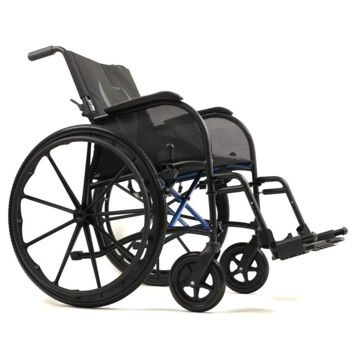 Strongback ErgoSteel folding wheelchair angled view