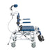 Tilting shower commode chair side view