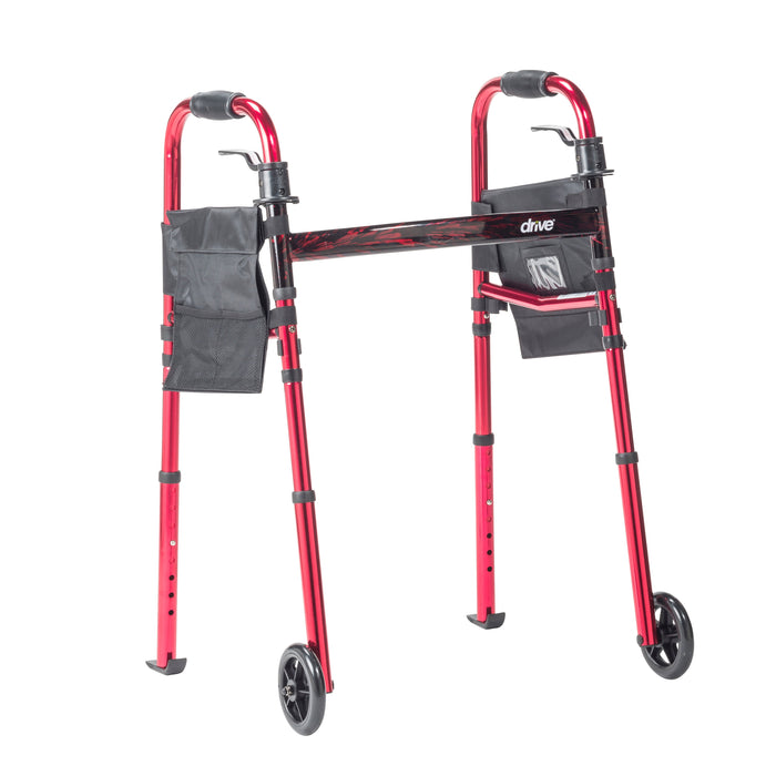 Portable Folding Travel Walker with 5 Inch Wheels, Full Product View