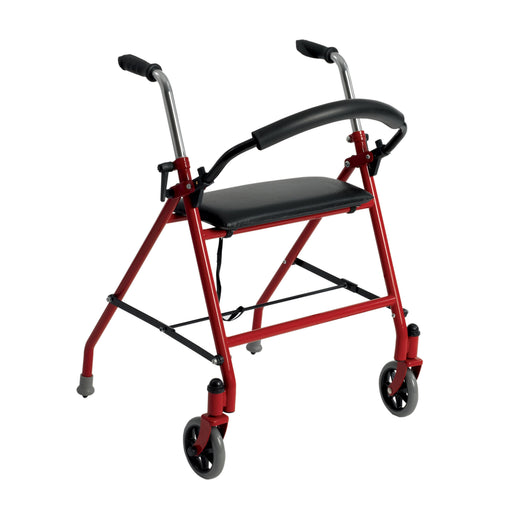 Two Wheeled Walker with Seat, Red, Full Product View