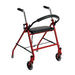 Two Wheeled Walker with Seat, Red, Full Product View