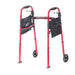 Portable Folding Travel Walker with 5 Inch Wheels, Rear Glide Ski Detail