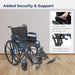 Blue Streak Wheelchair with Flip Back Desk Arms, Elevating Leg Rests, 16" Seat