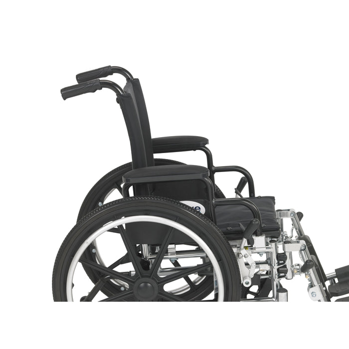 Viper Jr. Wheelchair, Desk Arms, Elevating Leg Rests, 14" Seat, Flip-Back Armrest Side View
