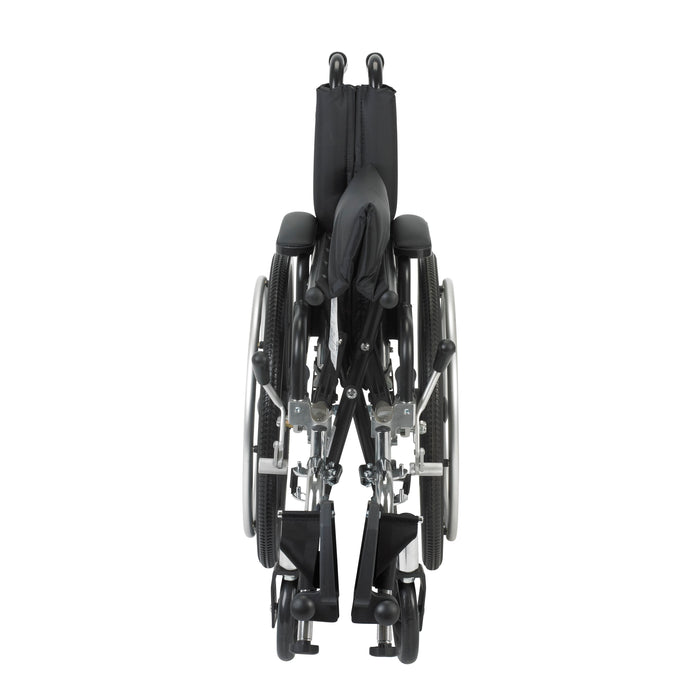 Viper Wheelchair with Flip Back Removable Arms, Desk Arms, Swing away Footrests, 14" Seat Folded View
