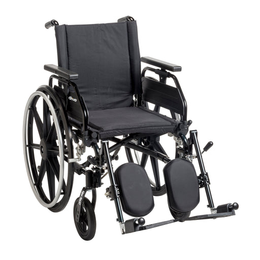 Viper Plus GT wheelchair front left angle with adjustable back and elevating leg rests