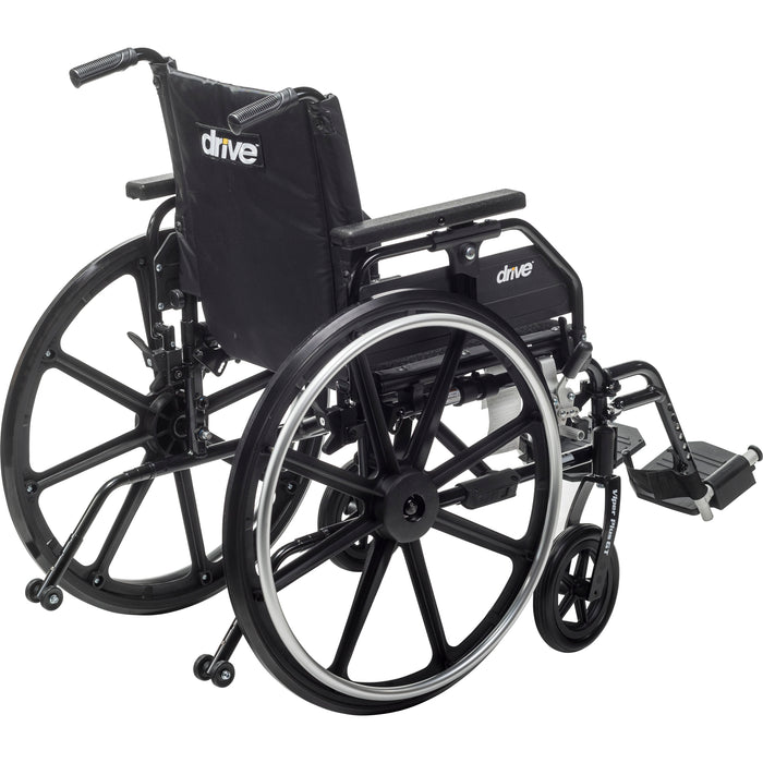 Viper Plus GT wheelchair rear right angle showing foldable aluminum frame