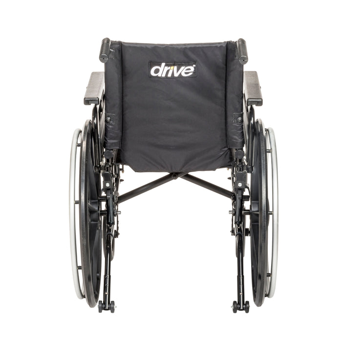 Viper Plus GT wheelchair rear view with push handles and anti-tip wheels