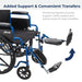 Blue Streak Wheelchair with Flip Back Desk Arms, Elevating Leg Rests, 18" Seat