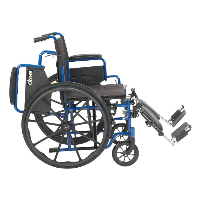 Blue Streak Wheelchair with Flip Back Desk Arms, Elevating Leg Rests, 16" Seat