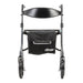 AeroCarbon Rollator, Gray, Padded Seat and Ergonomic Backrest Detail