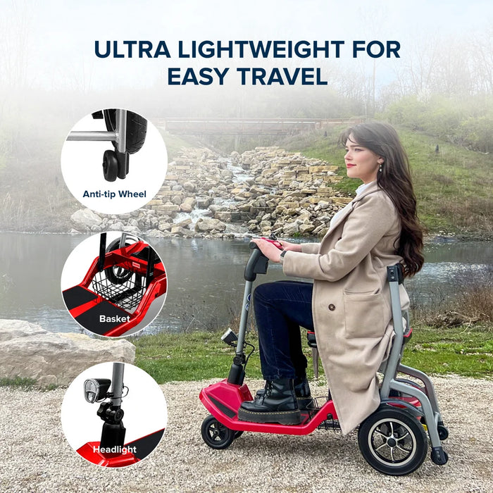 ZiiLIF-R3b lightweight scooter with basket and headlight