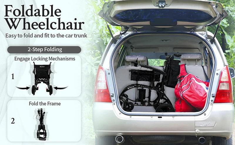 ZiiLIF X Model folding electric wheelchair in car trunk