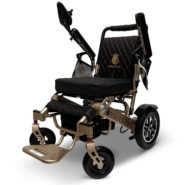 MAJESTIC IQ-7000 Auto Folding Remote Controlled Electric Wheelchair - Folding ElectricComfyGO - Black with Bronze Frame