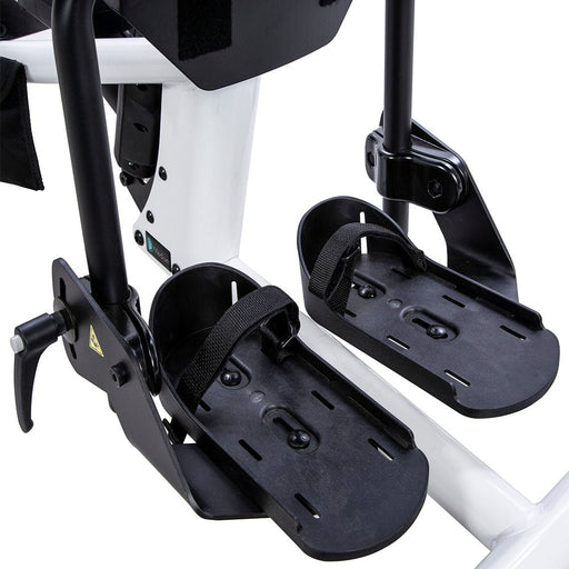 Velcro® and D-ring adjustment holds feet in alignment with multiple attachment slots for proper foot positioning. Straps