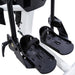 Velcro® and D-ring adjustment holds feet in alignment with multiple attachment slots for proper foot positioning. Straps