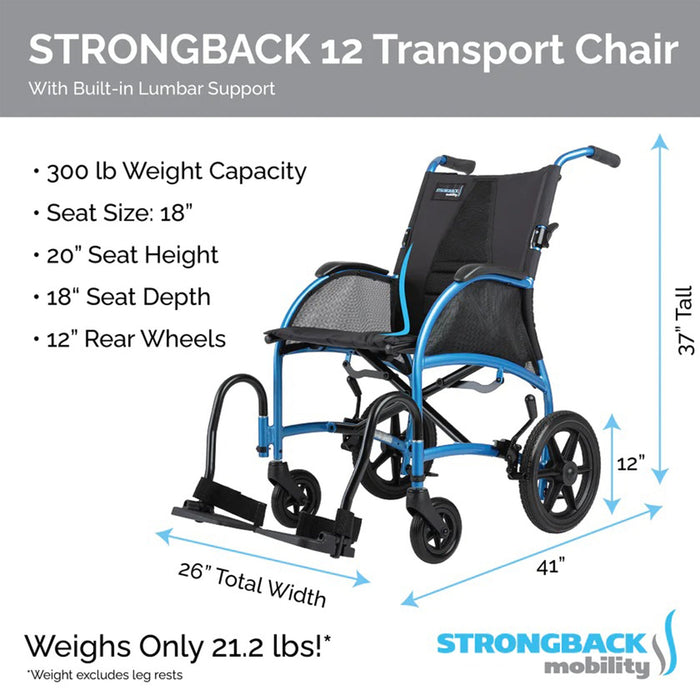 STRONGBACK 12 Transport Wheelchair | Comfortable And Versatile