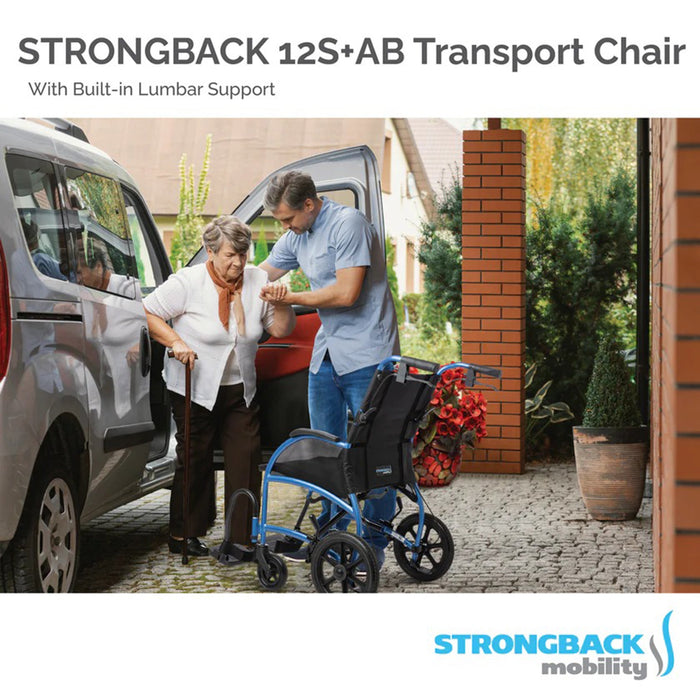 STRONGBACK 12S+AB Transport Wheelchair - Mobility Plus DirectTransport WheelchairsStrongback Mobility