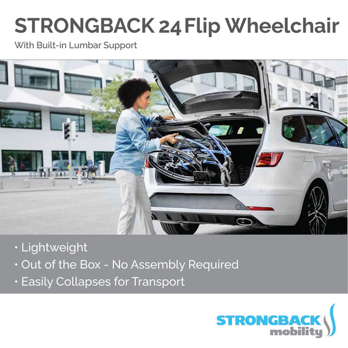 STRONGBACK 24 Flip Wheelchair | Compact And Versatile - Mobility Plus DirectCompact WheelchairStrongback Mobility