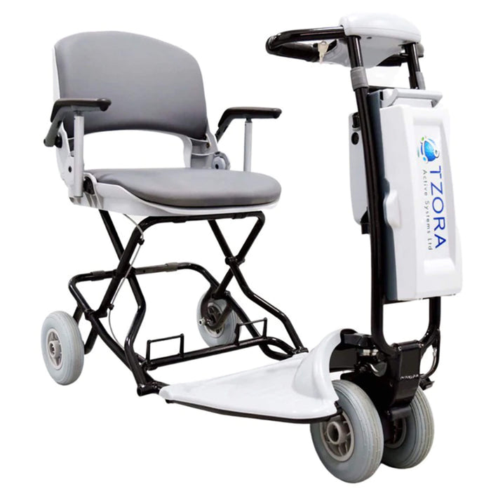 ergonomic  design creates ease of use for the aged and very disabled, not only while driving the scooter but storing it quickly as well, including of course in the trunk of a car! This versatile model can be folded as one piece, or separated into two pieces when