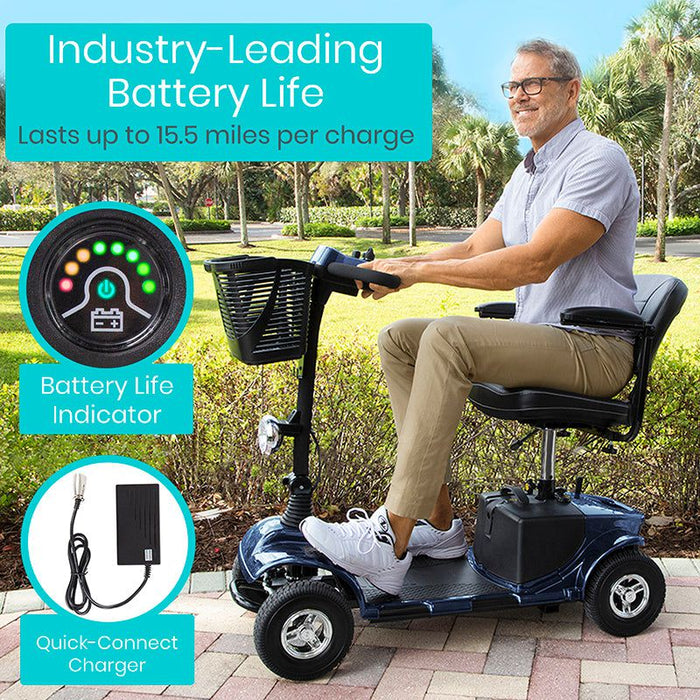 Vive Health 4 Wheel Electric Scooter MOB1053BLU - Mobility Plus Direct4 WheelVive Health