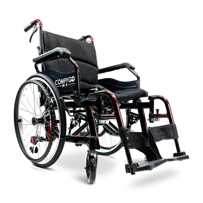 X-1 ComfyGO Lightweight Manual Wheelchair With Quick-Detach Wheels - Mobility Plus DirectManual WheelchairComfyGO